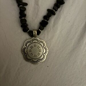 CHAPS Ladies necklace Black and Silver